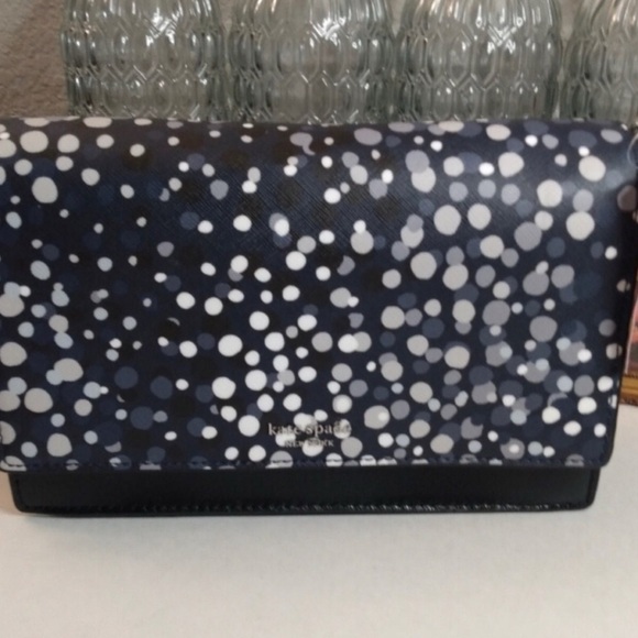 Kate Spade Cameron Convertible Crossbody Black with Multi-Colored Dots - Picture 8 of 8